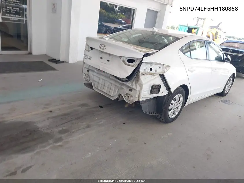2017 HYUNDAI ELANTRA VIN 5NPD74LF5HH180868 — фото 4