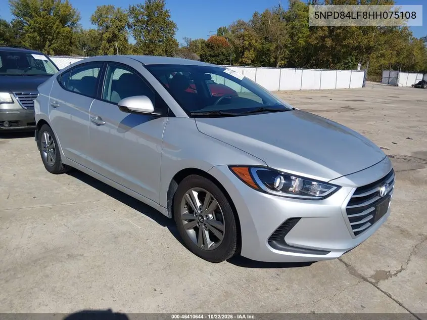 HYUNDAI ELANTRA 2017, VIN 5NPD84LF8HH075108