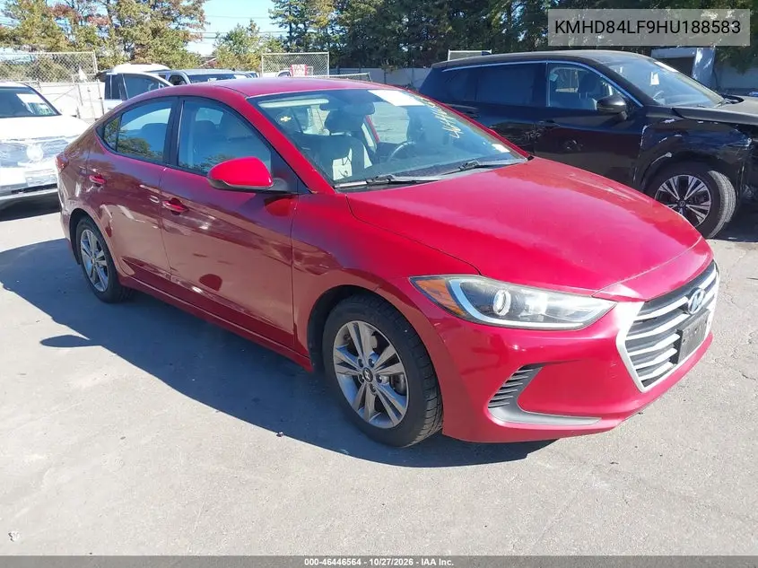 HYUNDAI ELANTRA 2017, VIN KMHD84LF9HU188583