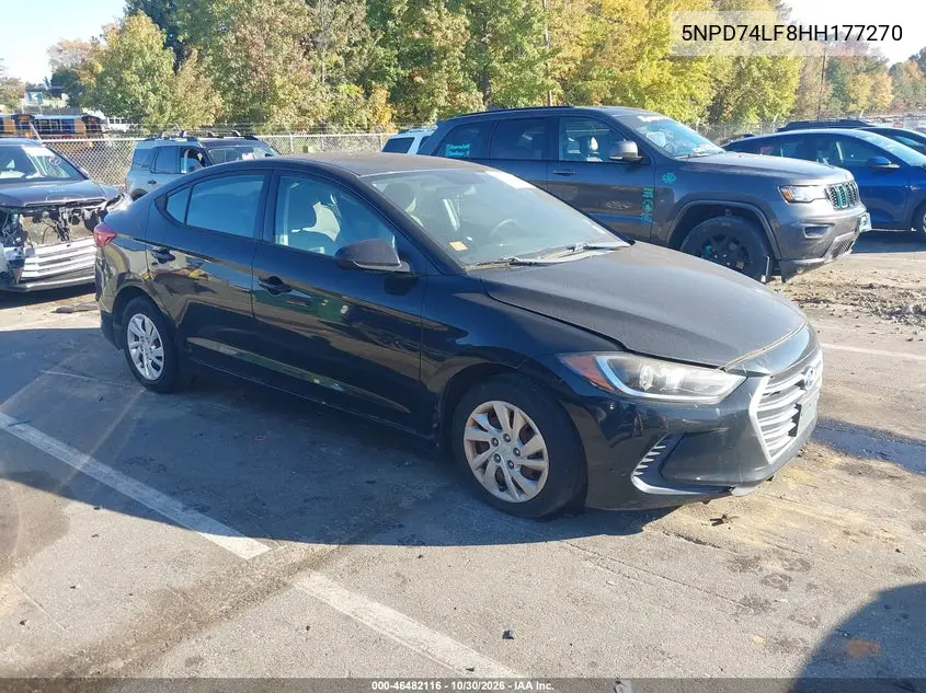 HYUNDAI ELANTRA 2017, VIN 5NPD74LF8HH177270
