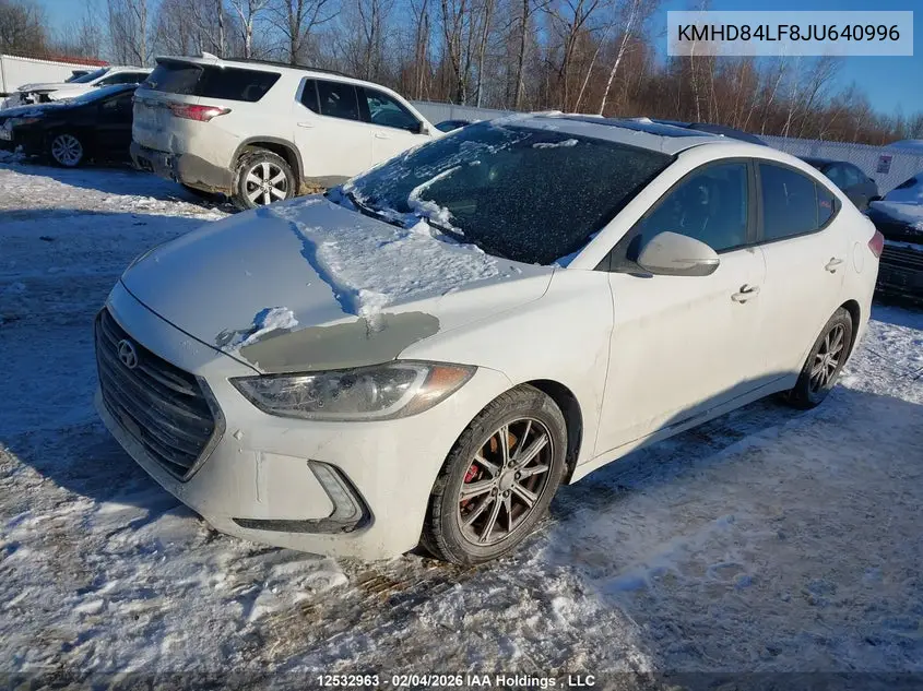 2018 HYUNDAI ELANTRA VIN KMHD84LF8JU640996 — фото 2