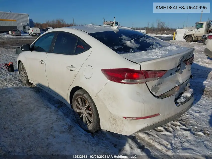 2018 HYUNDAI ELANTRA VIN KMHD84LF8JU640996 — фото 3