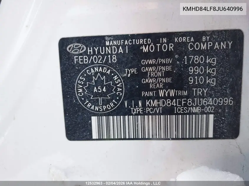 2018 HYUNDAI ELANTRA VIN KMHD84LF8JU640996 — фото 9