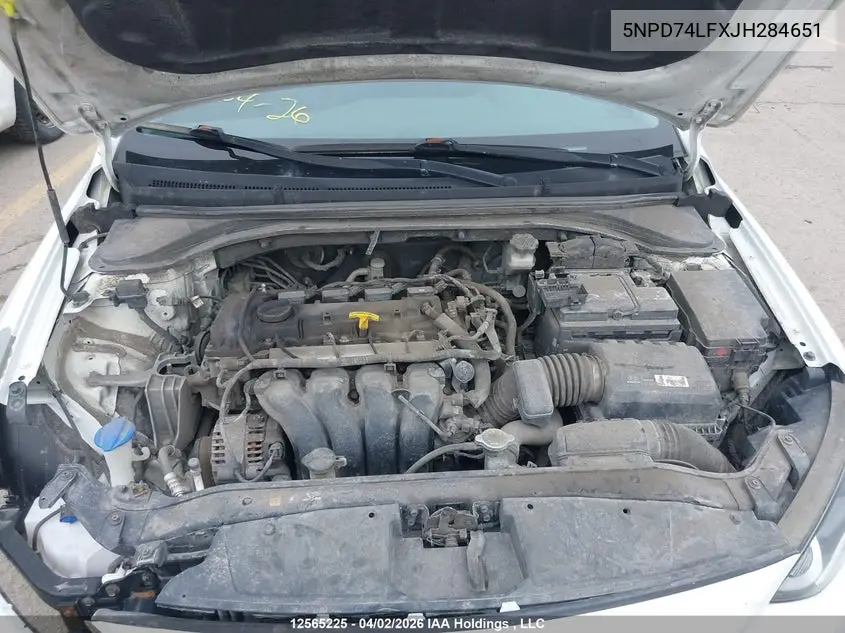 2018 HYUNDAI ELANTRA VIN 5NPD74LFXJH284651 — фото 10