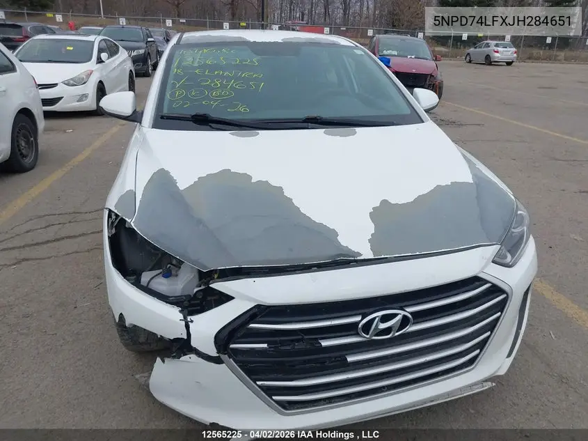2018 HYUNDAI ELANTRA VIN 5NPD74LFXJH284651 — фото 13