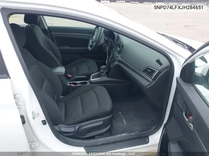 2018 HYUNDAI ELANTRA VIN 5NPD74LFXJH284651 — фото 5