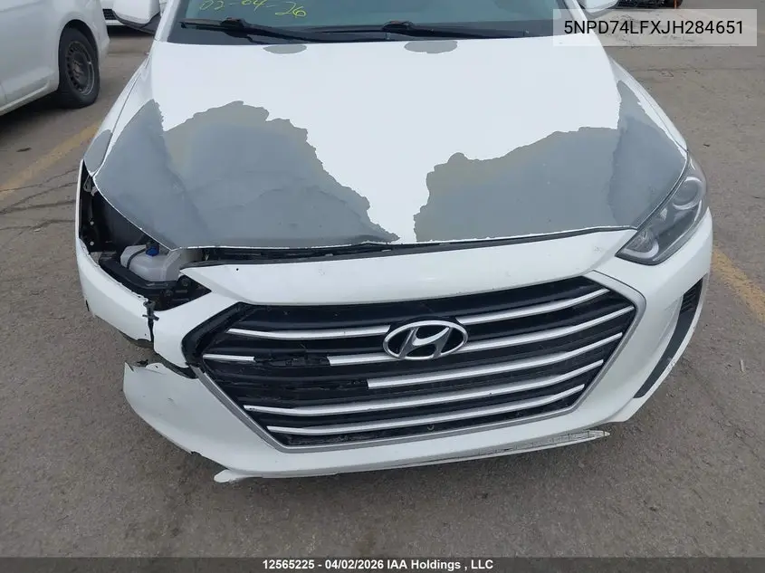 2018 HYUNDAI ELANTRA VIN 5NPD74LFXJH284651 — фото 6
