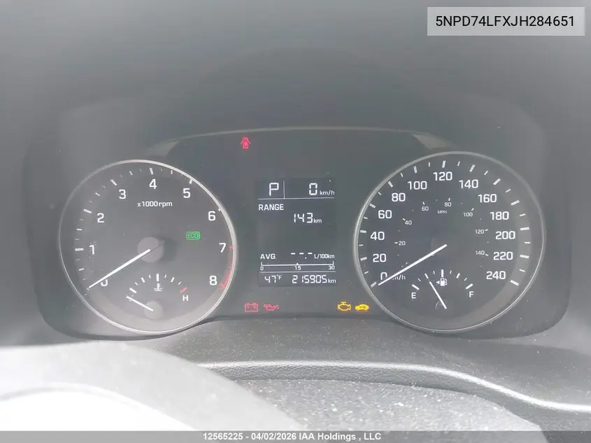 2018 HYUNDAI ELANTRA VIN 5NPD74LFXJH284651 — фото 7