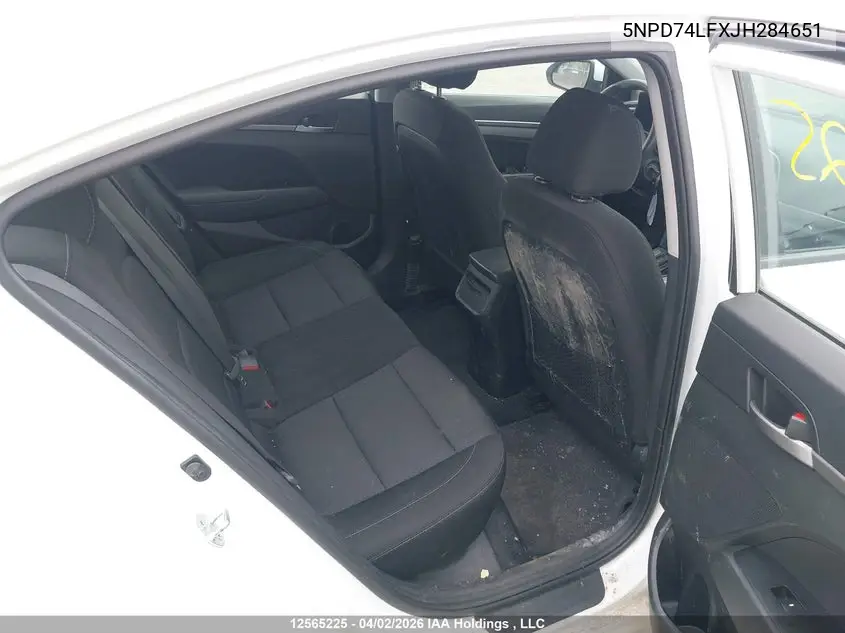 2018 HYUNDAI ELANTRA VIN 5NPD74LFXJH284651 — фото 8