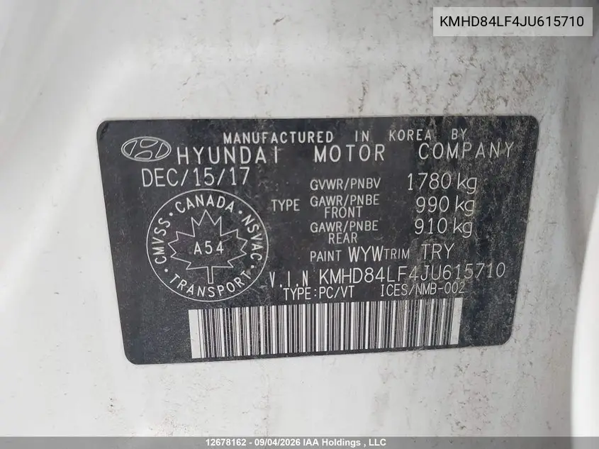 2018 HYUNDAI ELANTRA VIN KMHD84LF4JU615710 — фото 19
