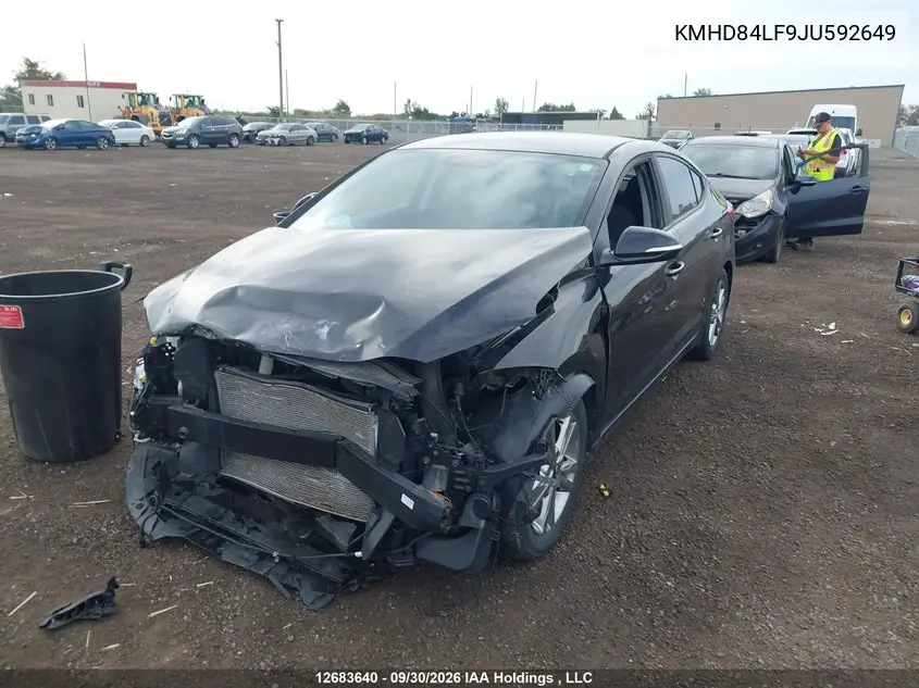 2018 HYUNDAI ELANTRA VIN KMHD84LF9JU592649 — фото 2