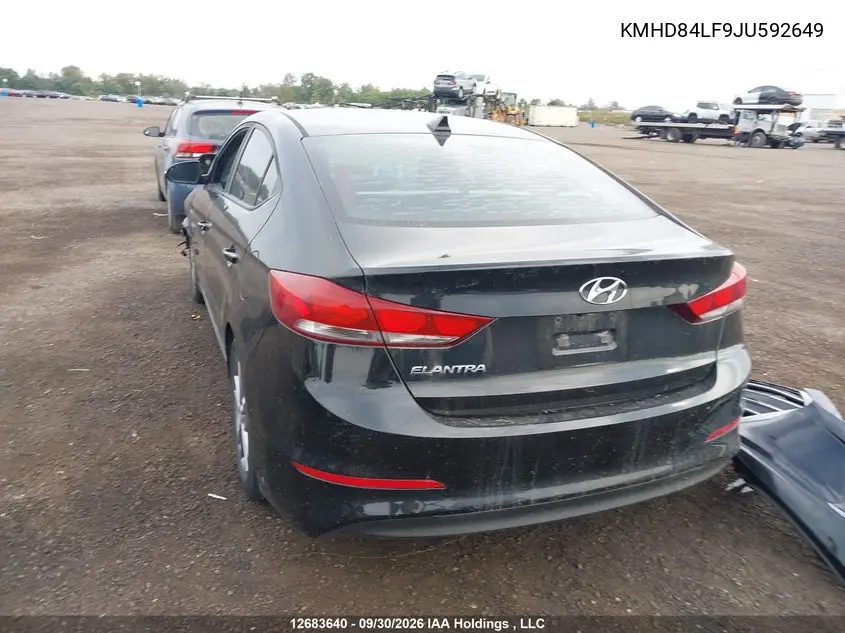 2018 HYUNDAI ELANTRA VIN KMHD84LF9JU592649 — фото 3