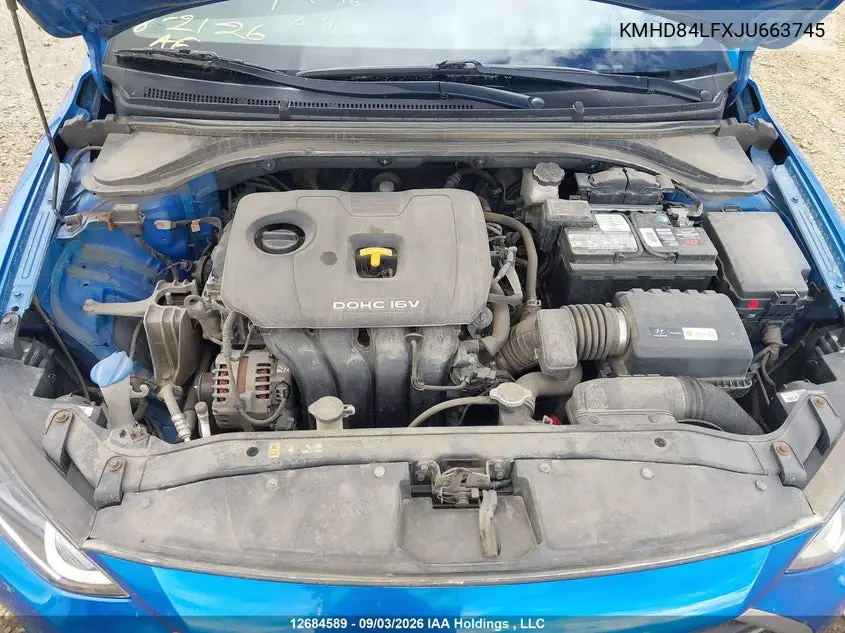 2018 HYUNDAI ELANTRA VIN KMHD84LFXJU663745 — фото 10
