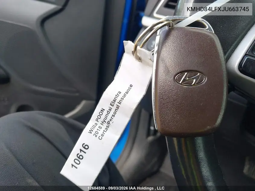 2018 HYUNDAI ELANTRA VIN KMHD84LFXJU663745 — фото 11
