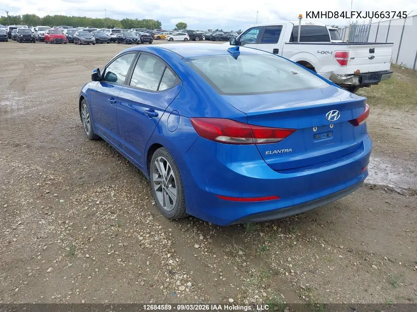 2018 HYUNDAI ELANTRA VIN KMHD84LFXJU663745 — фото 3