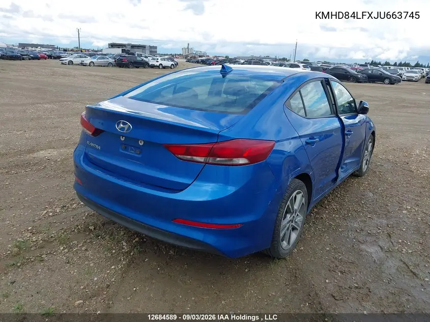 2018 HYUNDAI ELANTRA VIN KMHD84LFXJU663745 — фото 4