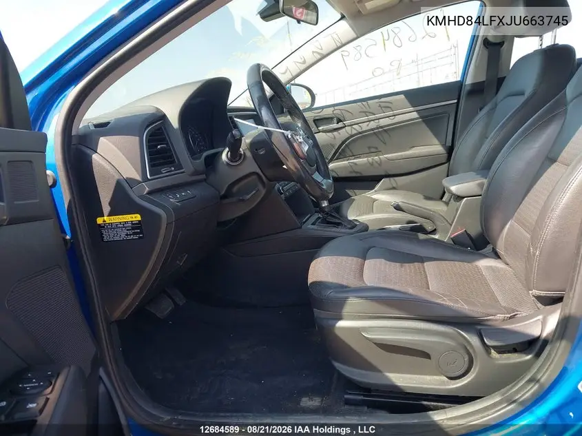 2018 HYUNDAI ELANTRA VIN KMHD84LFXJU663745 — фото 5