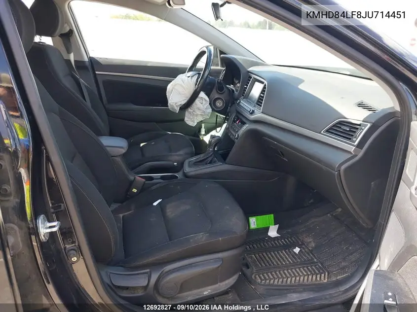 2018 HYUNDAI ELANTRA VIN KMHD84LF8JU714451 — фото 5