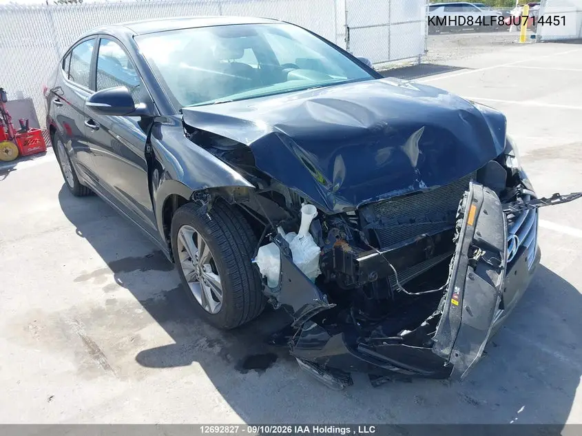 2018 HYUNDAI ELANTRA VIN KMHD84LF8JU714451 — фото 6