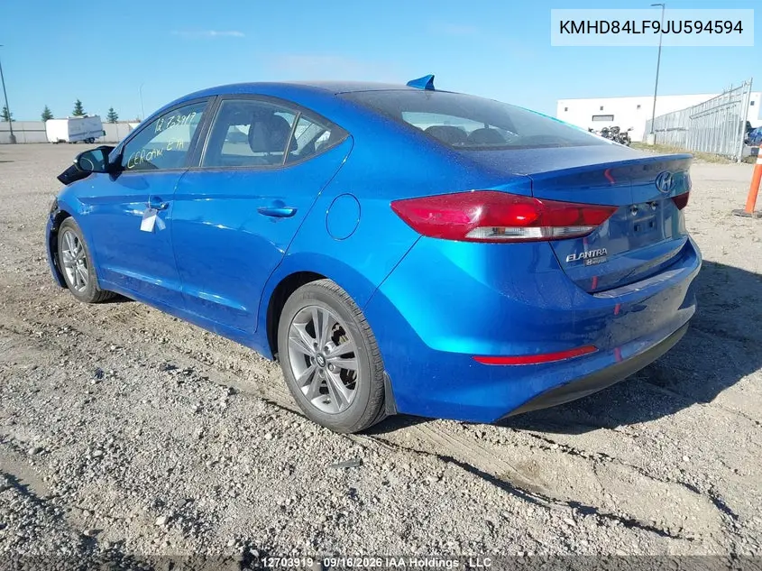2018 HYUNDAI ELANTRA VIN KMHD84LF9JU594594 — фото 3