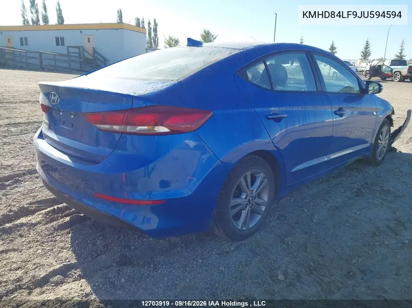 2018 HYUNDAI ELANTRA VIN KMHD84LF9JU594594 — фото 4