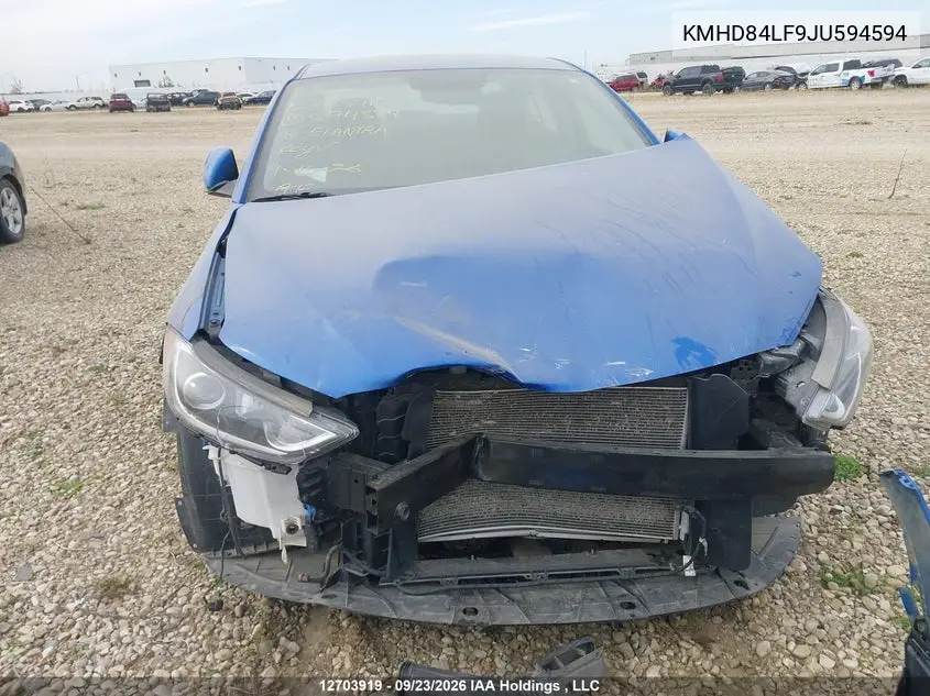 2018 HYUNDAI ELANTRA VIN KMHD84LF9JU594594 — фото 6
