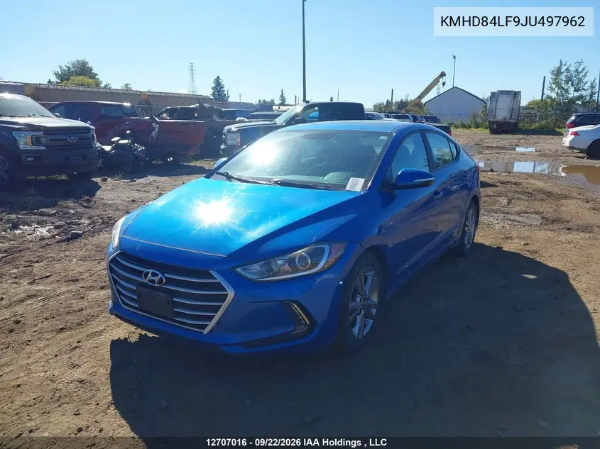 2018 HYUNDAI ELANTRA VIN KMHD84LF9JU497962 — фото 2