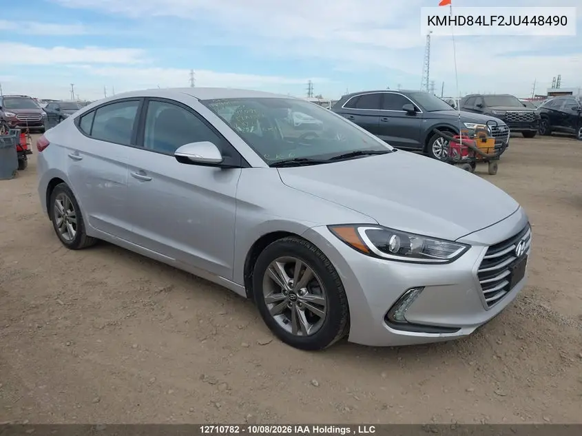 HYUNDAI ELANTRA 2018, VIN KMHD84LF2JU448490