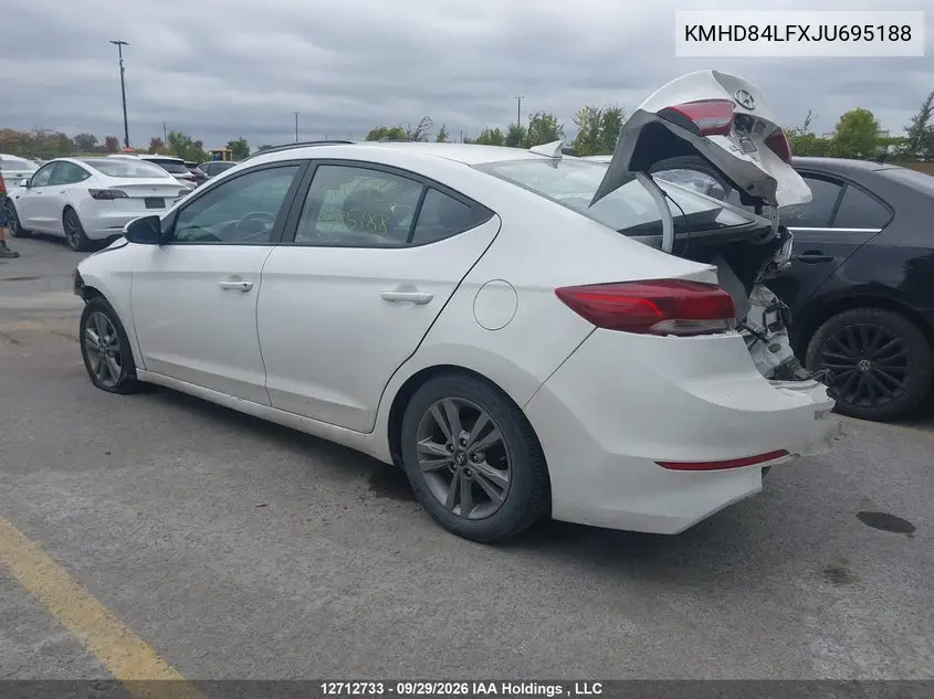 2018 HYUNDAI ELANTRA VIN KMHD84LFXJU695188 — фото 3