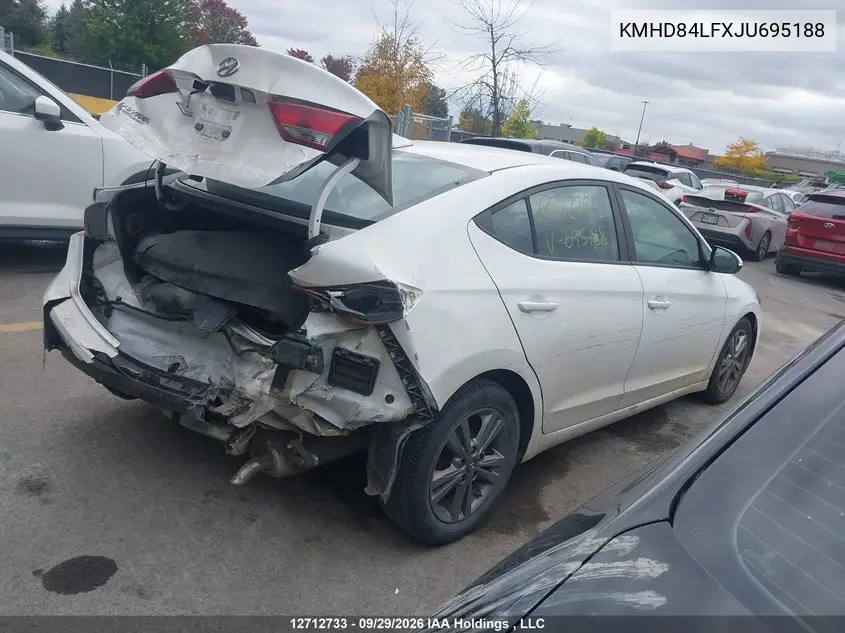 2018 HYUNDAI ELANTRA VIN KMHD84LFXJU695188 — фото 4