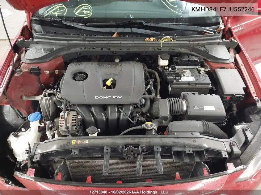 2018 HYUNDAI ELANTRA VIN KMHD84LF7JU552246 — фото 10
