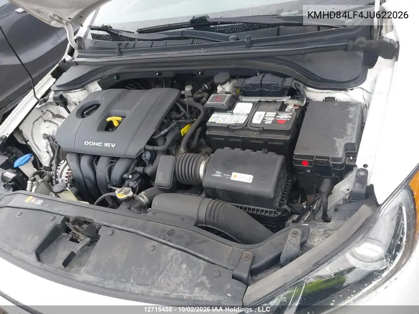 2018 HYUNDAI ELANTRA VIN KMHD84LF4JU622026 — фото 10
