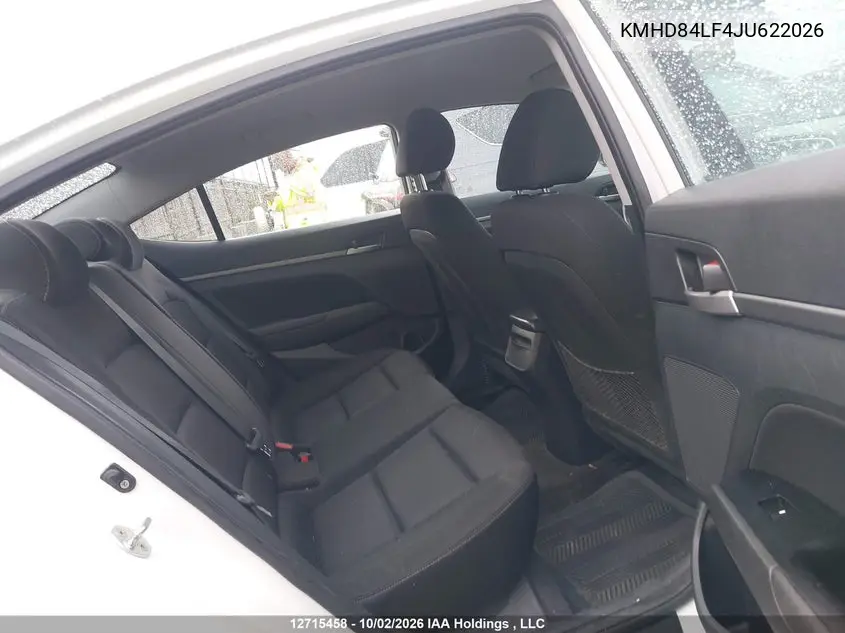 2018 HYUNDAI ELANTRA VIN KMHD84LF4JU622026 — фото 8