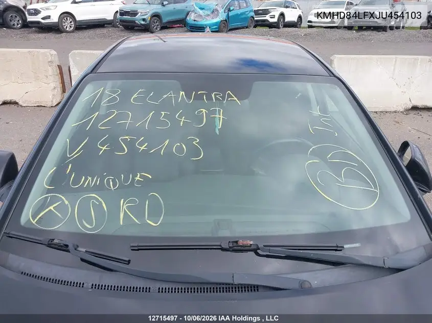 2018 HYUNDAI ELANTRA VIN KMHD84LFXJU454103 — фото 17