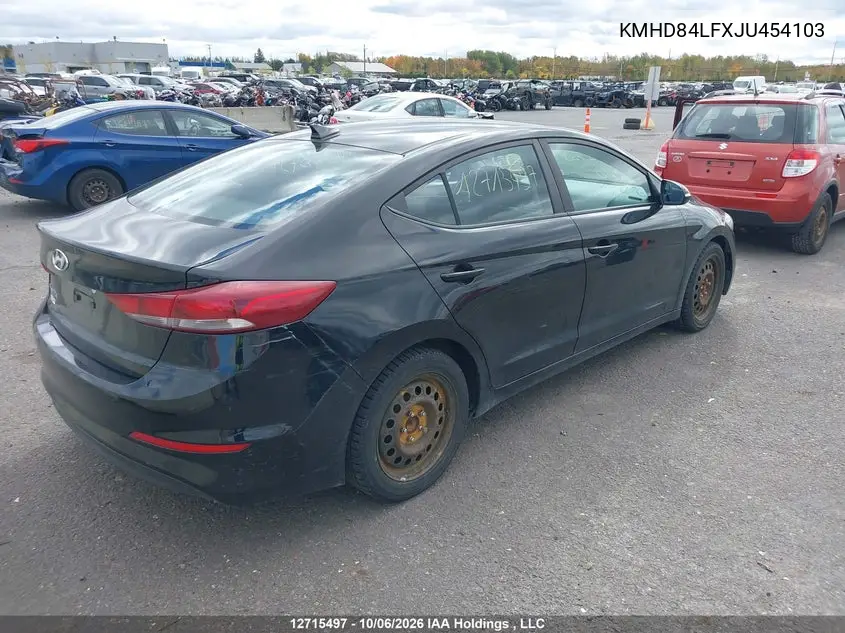 2018 HYUNDAI ELANTRA VIN KMHD84LFXJU454103 — фото 4