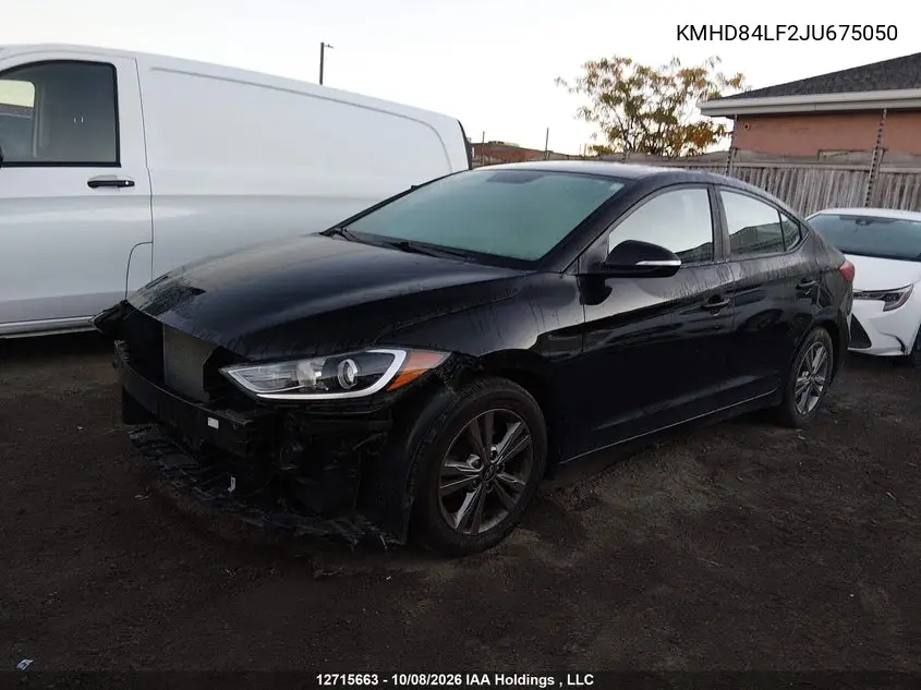 2018 HYUNDAI ELANTRA VIN KMHD84LF2JU675050 — фото 2