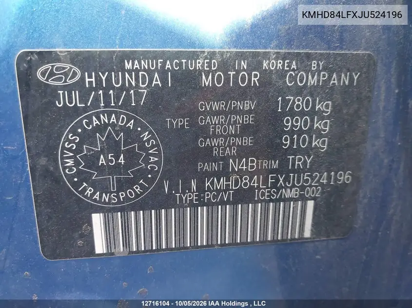2018 HYUNDAI ELANTRA VIN KMHD84LFXJU524196 — фото 20