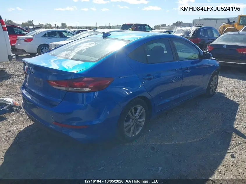 2018 HYUNDAI ELANTRA VIN KMHD84LFXJU524196 — фото 4