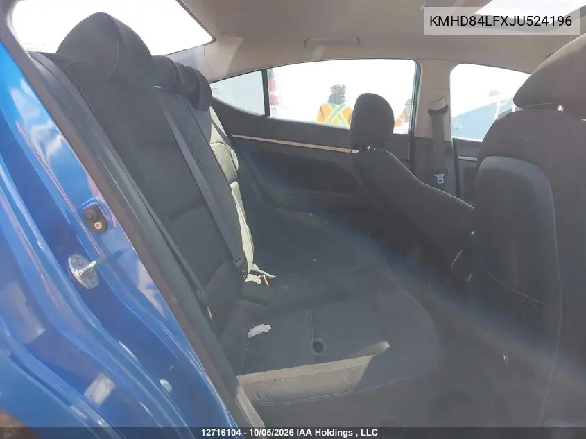 2018 HYUNDAI ELANTRA VIN KMHD84LFXJU524196 — фото 8