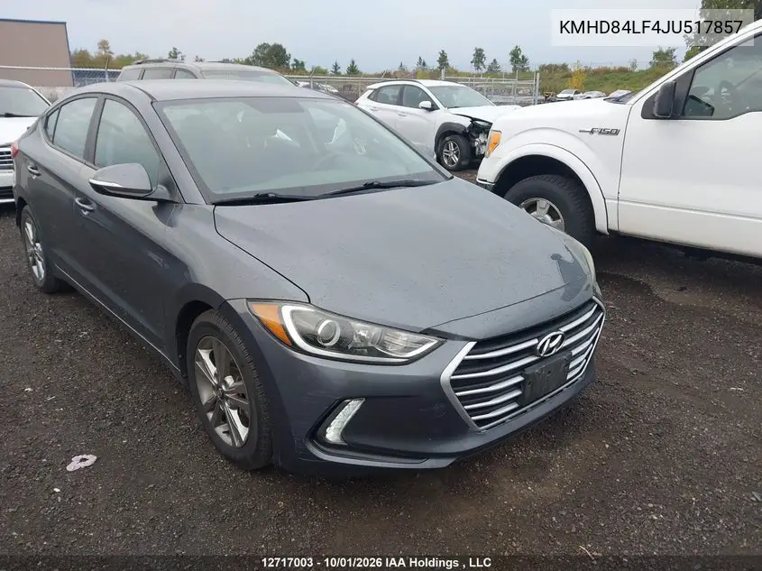 HYUNDAI ELANTRA 2018, VIN KMHD84LF4JU517857