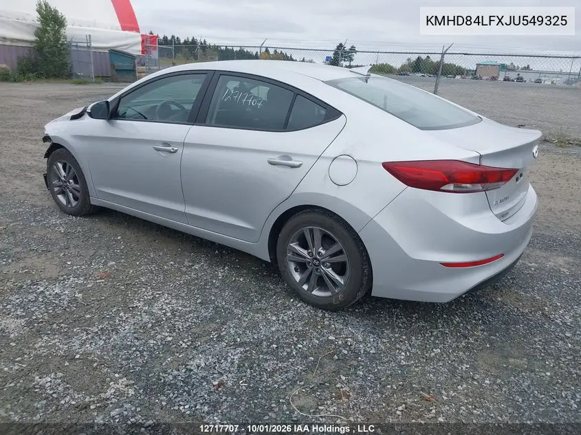2018 HYUNDAI ELANTRA VIN KMHD84LFXJU549325 — фото 3