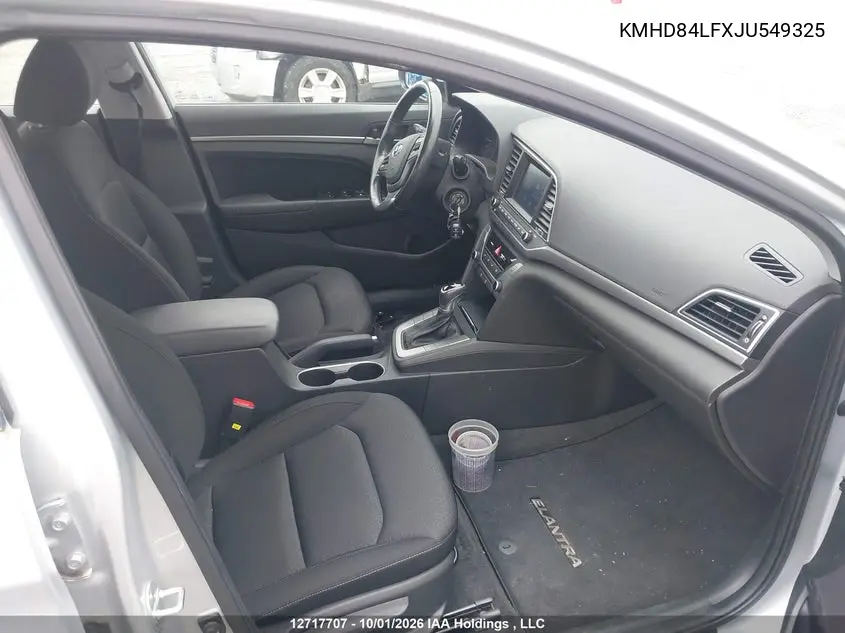2018 HYUNDAI ELANTRA VIN KMHD84LFXJU549325 — фото 5