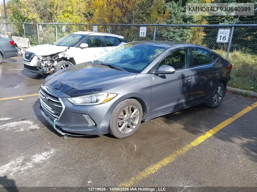 2018 HYUNDAI ELANTRA VIN KMHD84LF9JU640389 — фото 2