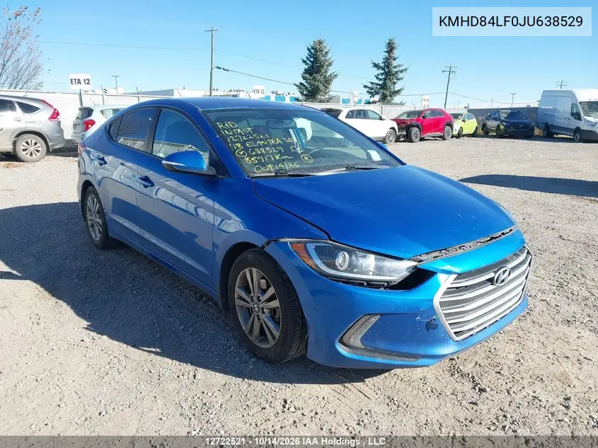 HYUNDAI ELANTRA 2018, VIN KMHD84LF0JU638529