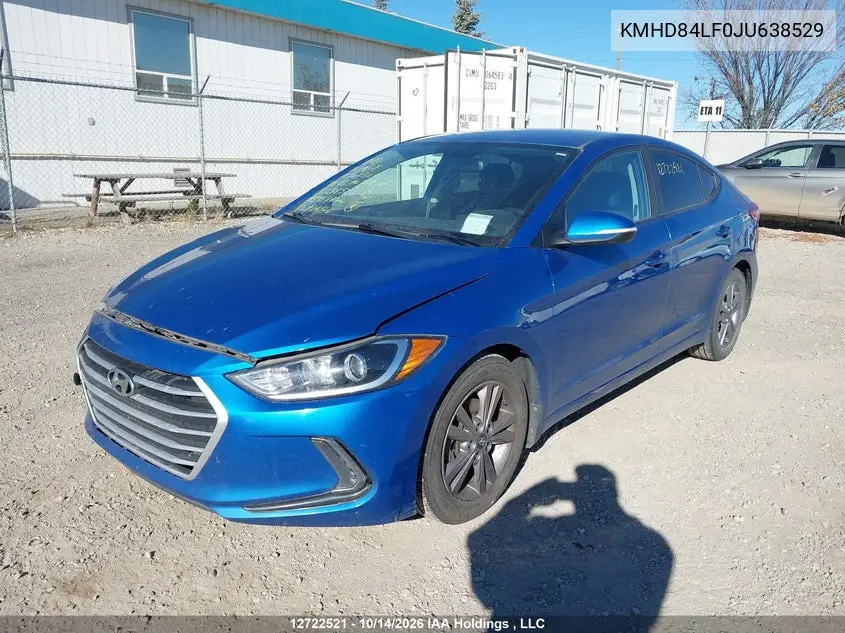 2018 HYUNDAI ELANTRA VIN KMHD84LF0JU638529 — фото 2