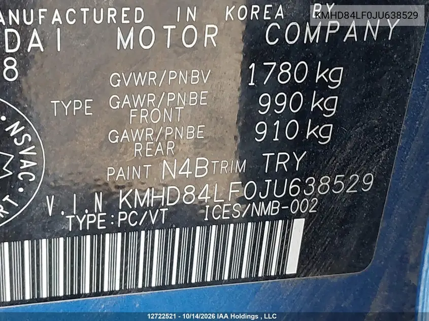 2018 HYUNDAI ELANTRA VIN KMHD84LF0JU638529 — фото 9