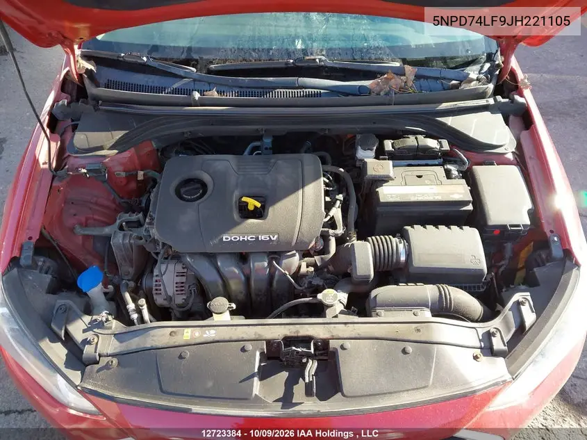 2018 HYUNDAI ELANTRA VIN 5NPD74LF9JH221105 — фото 10