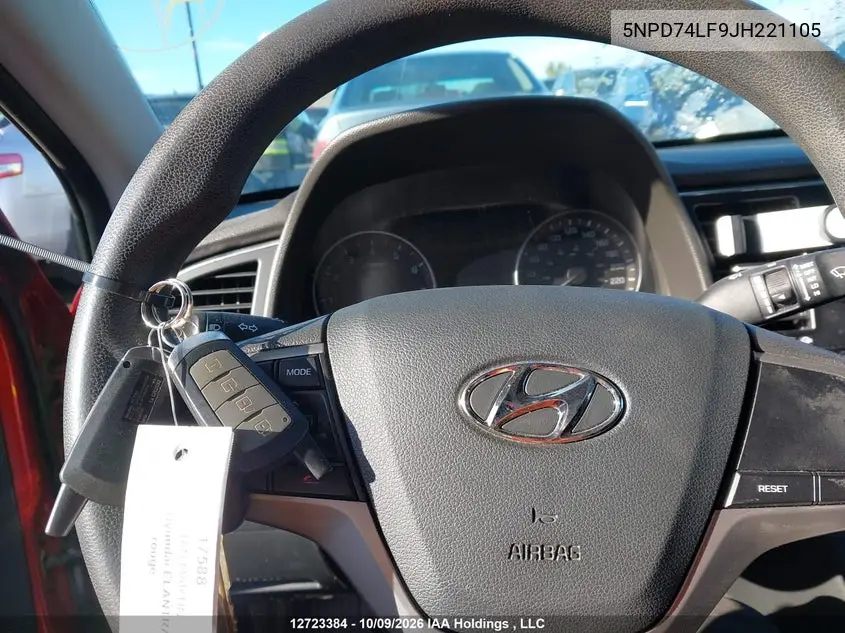 2018 HYUNDAI ELANTRA VIN 5NPD74LF9JH221105 — фото 11