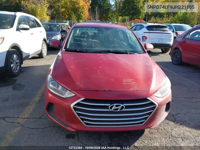 2018 HYUNDAI ELANTRA VIN 5NPD74LF9JH221105 — фото 12