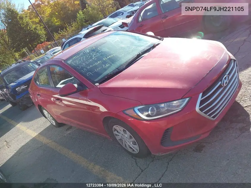 2018 HYUNDAI ELANTRA VIN 5NPD74LF9JH221105 — фото 13